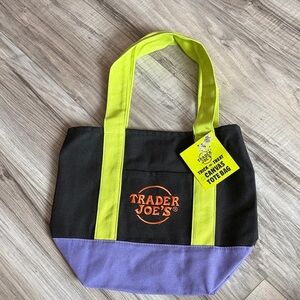 NWT Multicolor Trader Joes Trick or Treat Mini Canvas Tote Bag